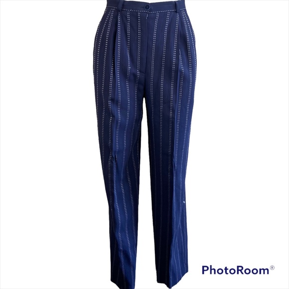 Louis Feraud  Blue White High Rise Stripe Pants
Size: US 6 - Picture 1 of 7